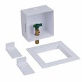 Oatey Ice Maker Outlet Box with 1/4 Turn Valve, Polystyrene, White 39156